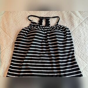 a new day Black and White Striped TANKINI TOP